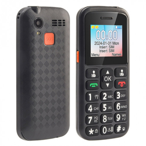 Téléphone portable pour personnes âgées UNIWA M220, 1,77 pouces, batterie 800 mAh, réseau : 2G, SOS, lampe de poche LED, FM, prise AU (bleu) SU543L1164-07