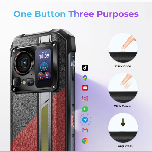  Téléphone robuste HOTWAV Hyper 7 Pro, 16 Go + 256 Go, 10800 mAh, 6,6 pouces Android 14 MediaTek Dimensity 7050 5G, réseau : 5G, OTG, NFC (noir) SH550B1944-020