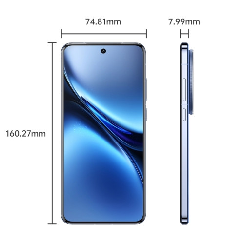 vivo X200, 16 Go + 1 To, Face ID / Identification par empreinte digitale à l'écran, 6,67 pouces Android 15 Dimensity 9400 Octa Core, OTG, NFC, Réseau : 5G, Prise en charge de Google Play (bleu saphir) SV02BB1531-010