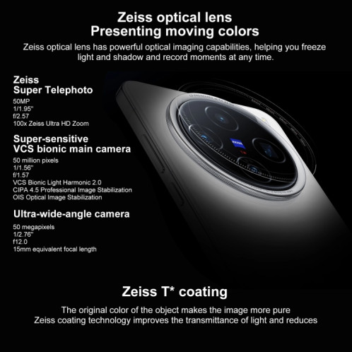 vivo X200, 16 Go + 512 Go, Face ID / Identification par empreinte digitale à l'écran, 6,67 pouces Android 15 Dimensity 9400 Octa Core, OTG, NFC, Réseau : 5G, Prise en charge de Google Play (bleu saphir) SV03BB1411-010