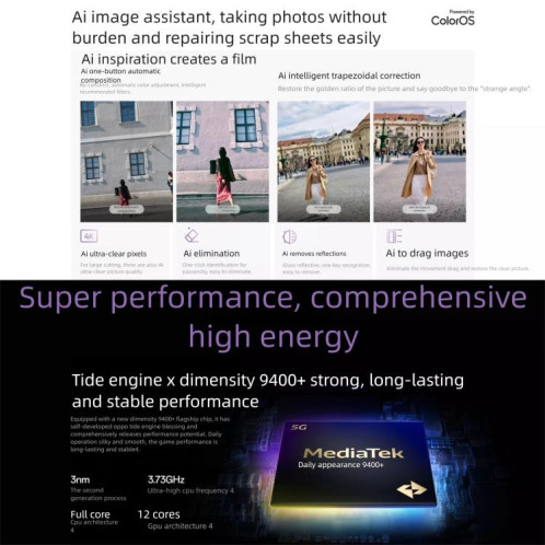 OPPO Find X8s+, 12 Go + 256 Go, écran 6,59 pouces, MediaTek Dimensity 9400+ Octa Core, NFC, OTG, réseau 5G (Violet) SO900P595-017