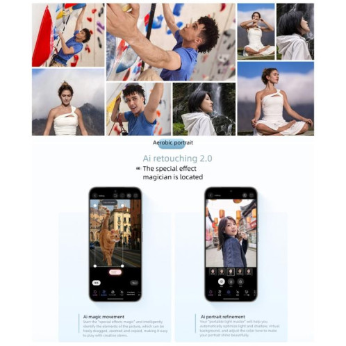 Huawei Nova 14, 12 Go + 256 Go, reconnaissance d'empreintes digitales latérale, écran 6,7 pouces, HarmonyOS 5.0, NFC, OTG, non compatible avec Google Play (noir) SH904B482-015
