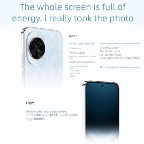 Huawei Nova 14 Kunlun Glass, 12 Go + 512 Go, reconnaissance d'empreintes digitales latérale, écran 6,7 pouces, HarmonyOS 5.0, NFC, OTG, non compatible avec Google Play (noir) SH906B1388-015