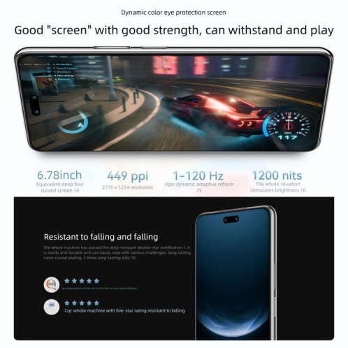 Huawei Nova 14 Pro, 12 Go + 256 Go, reconnaissance d'empreintes digitales latérale, écran 6,78 pouces, HarmonyOS 5.0, NFC, OTG, non compatible avec Google Play (rose) SH907F735-022