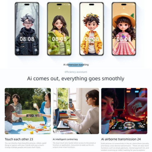 Huawei Nova 14 Pro, 12 Go + 512 Go, reconnaissance d'empreintes digitales latérale, écran 6,78 pouces, HarmonyOS 5.0, NFC, OTG, non compatible avec Google Play (noir) SH908B1838-022