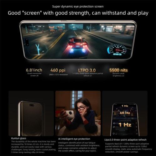 Huawei Nova 14 Ultra, 12 Go + 256 Go, reconnaissance d'empreintes digitales latérale, écran 6,81 pouces, HarmonyOS 5.0, NFC, OTG, non compatible avec Google Play (violet) SH911P1944-022