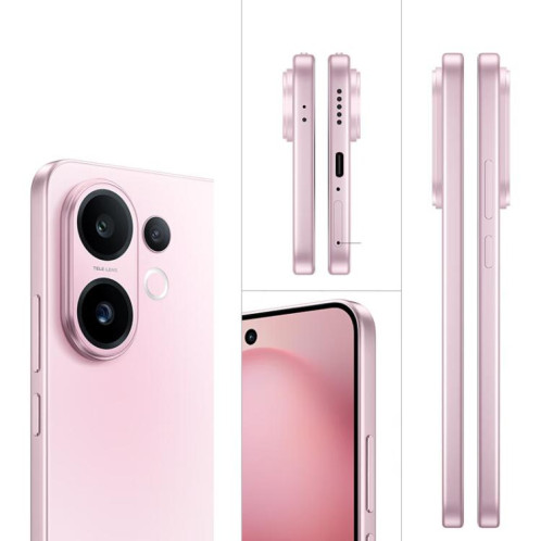 Vivo S30, 12 Go + 256 Go, écran 6,67 pouces, lecteur d'empreintes digitales, Android 15, Snapdragon 7 Gen 4 Octa Core, OTG, NFC, réseau 5G, compatible Google Play (rose) SV420F1454-028