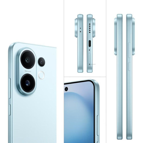 Vivo S30, 12 Go + 256 Go, écran 6,67 pouces, lecteur d'empreintes digitales, Android 15, Snapdragon 7 Gen 4 Octa Core, OTG, NFC, réseau 5G, compatible Google Play (bleu) SV420L1820-028