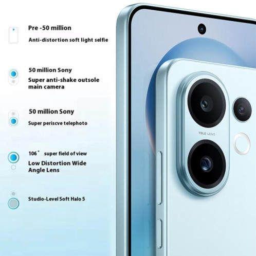 Vivo S30, 12 Go + 256 Go, écran 6,67 pouces, Android 15, Snapdragon 7 Gen 4 Octa Core, OTG, NFC, réseau 5G, compatible Google Play (jaune) SV420Y1303-028