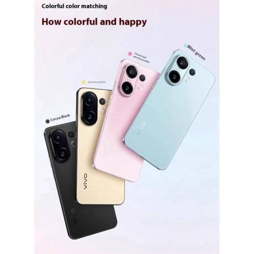 Vivo S30, 12 Go + 256 Go, écran 6,67 pouces, Android 15, Snapdragon 7 Gen 4 Octa Core, OTG, NFC, réseau 5G, compatible Google Play (jaune) SV420Y1303-028