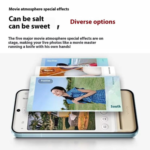 Vivo S30 Pro mini, 12 Go + 256 Go, écran 6,31 pouces, Android 15 Dimensity 9300+ Octa Core, OTG, NFC, réseau 5G, compatible Google Play (bleu) SV423L1070-029