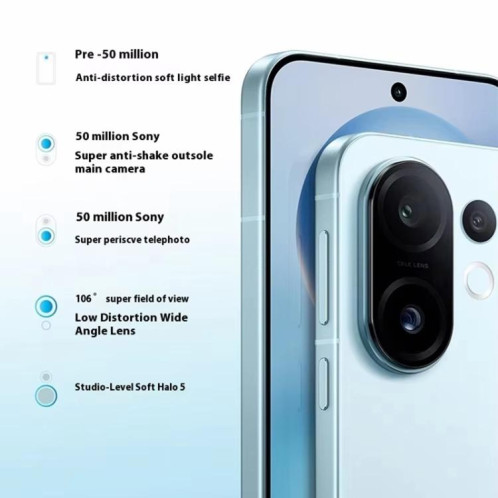 Vivo S30 Pro mini, 12 Go + 256 Go, écran 6,31 pouces, Android 15 Dimensity 9300+ Octa Core, OTG, NFC, réseau 5G, compatible Google Play (bleu) SV423L1070-029