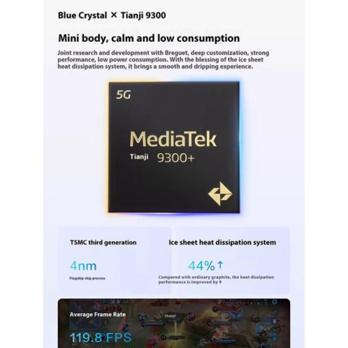 Vivo S30 Pro mini, 12 Go + 512 Go, écran 6,31 pouces, Android 15 Dimensity 9300+ Octa Core, OTG, NFC, réseau 5G, compatible Google Play (bleu) SV424L523-029