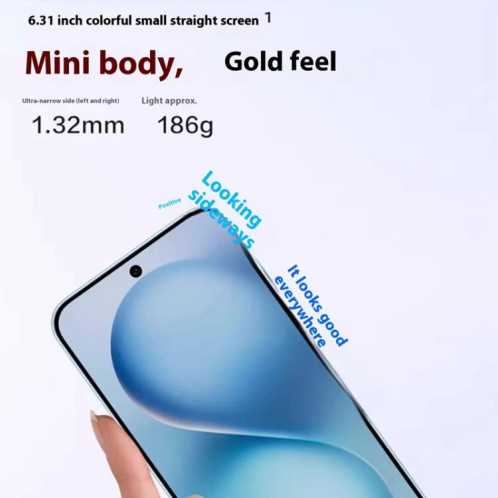 Vivo S30 Pro mini, 12 Go + 512 Go, écran 6,31 pouces, Android 15 Dimensity 9300+ Octa Core, OTG, NFC, réseau 5G, compatible Google Play (bleu) SV424L523-029