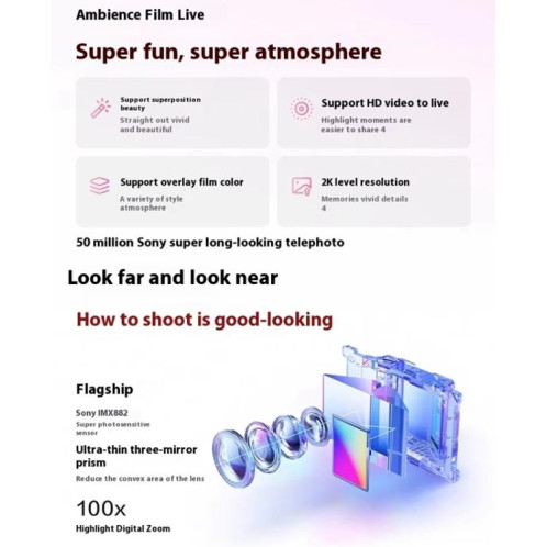 Vivo S30 Pro mini, 12 Go + 512 Go, écran 6,31 pouces, Android 15 Dimensity 9300+ Octa Core, OTG, NFC, réseau 5G, compatible Google Play (rose) SV424F1229-029