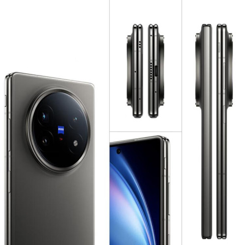 Vivo X Fold5, 12 Go + 256 Go, 8,03 pouces + 6,53 pouces, Android 15, OriginOS 5, Snapdragon 8 Gen 3 Octa Core, OTG, NFC, réseau 5G (gris) SV426H526-031