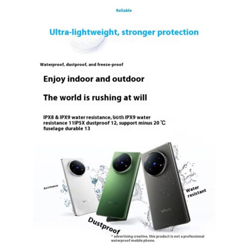 Vivo X Fold5, 12 Go + 256 Go, 8,03 pouces + 6,53 pouces, Android 15, OriginOS 5, Snapdragon 8 Gen 3 Octa Core, OTG, NFC, réseau 5G (blanc) SV426W75-031