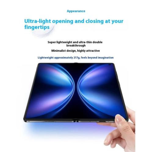 Vivo X Fold5, 12 Go + 256 Go, 8,03 pouces + 6,53 pouces, Android 15, OriginOS 5, Snapdragon 8 Gen 3 Octa Core, OTG, NFC, réseau 5G (blanc) SV426W75-031