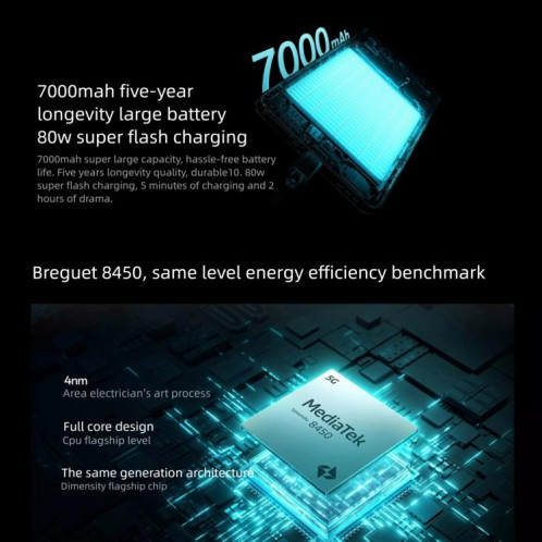 OPPO K13 Turbo, 12 Go + 256 Go, écran 6,8 pouces, lecteur d'empreintes digitales, ColorOS 15.0, MediaTek Dimensity 8450 Octa Core, NFC, réseau 5G (noir) SO438B1301-022
