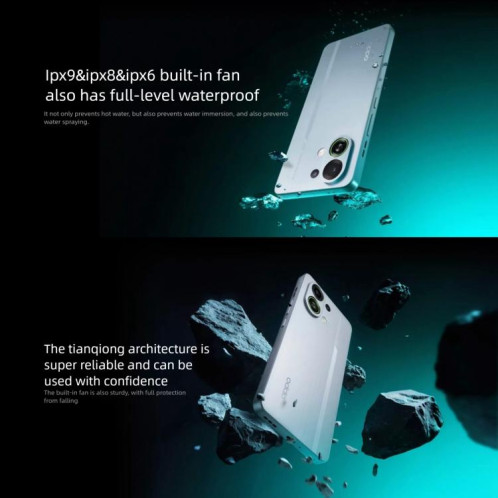 OPPO K13 Turbo, 12 Go + 256 Go, écran 6,8 pouces, lecteur d'empreintes digitales, ColorOS 15.0, MediaTek Dimensity 8450 Octa Core, NFC, réseau 5G (noir) SO438B1301-022