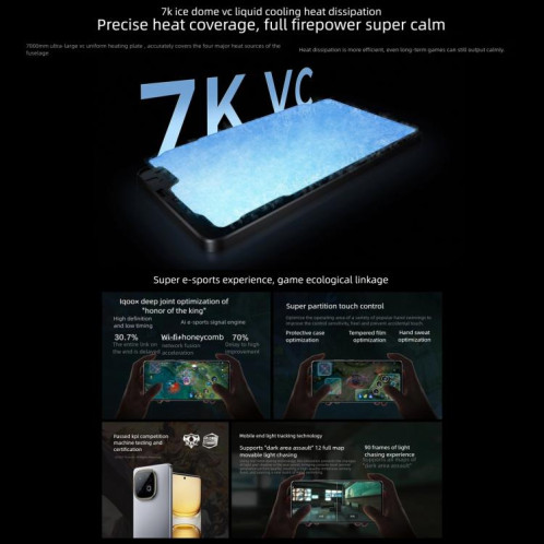 Vivo iQOO Z10 Turbo+, 12 Go + 256 Go, écran 6,78 pouces, Android 15, OriginOS 5, Dimensity 9400+, Octa Core, OTG, NFC, réseau 5G, compatible Google Play (blanc) SV453W1849-016