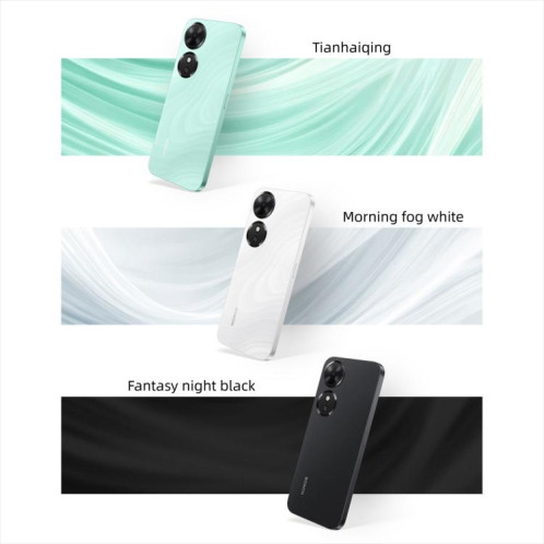 Honor Play10C, 8 Go + 256 Go, lecteur d'empreintes digitales latéral, écran 6,61 pouces, MagicOS 9.0, Android 15, Dimensity 6300 Octa Core, réseau 5G, OTG (blanc) SH459W46-010