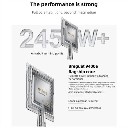 Realme Neo7 Turbo, 12 Go + 256 Go, 6,8 pouces, Android 15 / Realme UI 6.0, MediaTek Dimensity 9400e Octa Core, NFC, réseau 5G, compatible Google Play (gris) SR476H1792-027