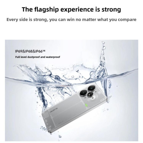 Realme Neo7 Turbo, 12 Go + 512 Go, 6,8 pouces, Android 15 / Realme UI 6.0, MediaTek Dimensity 9400e Octa Core, NFC, réseau 5G, compatible Google Play (gris) SR477H63-027