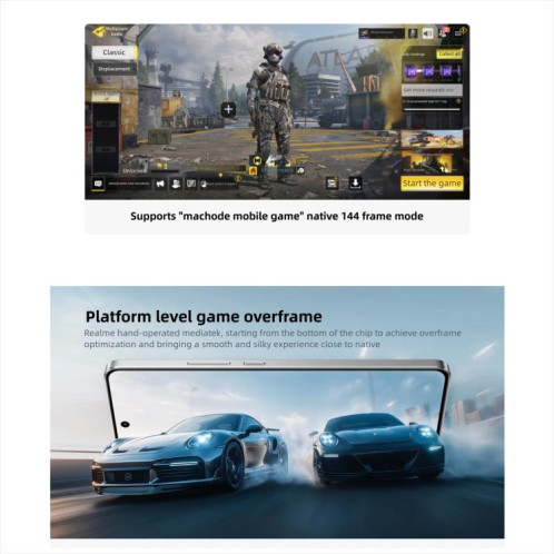 Realme Neo7 Turbo, 12 Go + 512 Go, 6,8 pouces, Android 15 / Realme UI 6.0, MediaTek Dimensity 9400e Octa Core, NFC, réseau 5G, compatible Google Play (noir) SR477B460-027