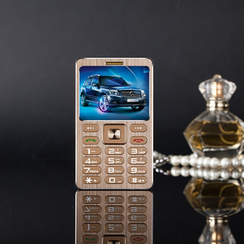 SATREND A10 Carte Téléphone portable, 1,77 pouces, MTK6261D, 21 touches, Bluetooth de soutien, MP3, Anti-perte, Capture à distance, FM, GSM, Dual SIM (Gold) SS532J12-012