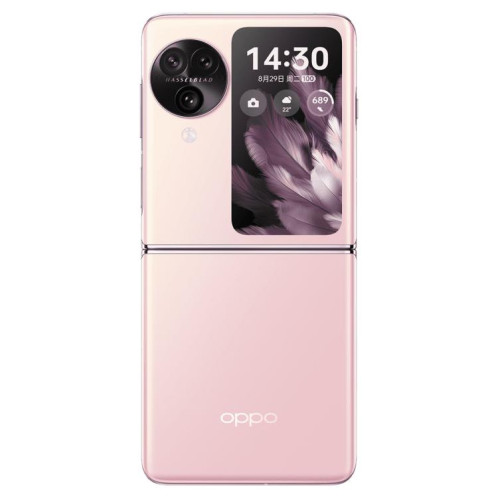 OPPO Find N3 Flip AI, 12 Go + 256 Go, Face ID et identification d'empreintes digitales latérales, écran 6,8 pouces + 3,26 pouces ColorOS 13.2 Dimensity 9200 Octa Core, réseau : 5G (rose) SO817F86-019
