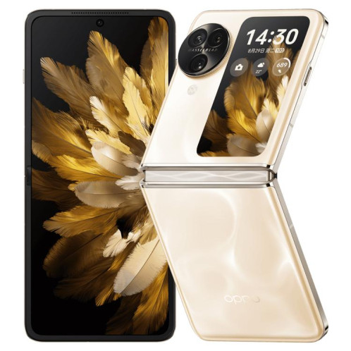 OPPO Find N3 Flip AI, 12 Go + 256 Go, Face ID et identification d'empreintes digitales latérales, écran 6,8 pouces + 3,26 pouces ColorOS 13.2 Dimensity 9200 Octa Core, réseau : 5G (or) SO817J455-019