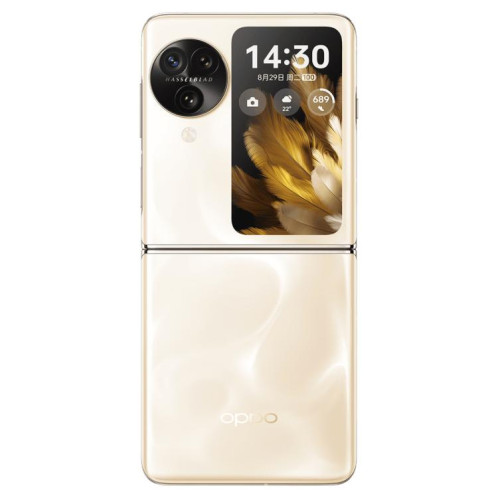 OPPO Find N3 Flip AI, 12 Go + 256 Go, Face ID et identification d'empreintes digitales latérales, écran 6,8 pouces + 3,26 pouces ColorOS 13.2 Dimensity 9200 Octa Core, réseau : 5G (or) SO817J455-019