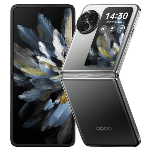 OPPO Find N3 Flip AI, 12 Go + 512 Go, Face ID et identification d'empreintes digitales latérales, écran 6,8 pouces + 3,26 pouces ColorOS 13.2 Dimensity 9200 Octa Core, réseau : 5G (noir) SO818B1587-019