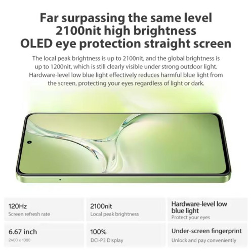 OPPO K12x 5G, 12 Go + 512 Go, écran empreinte digitale, 6,67 pouces ColorOS 14.0 Qualcomm Snapdragon 695 5G Octa Core, OTG, réseau : 5G (vert) SO828G38-015