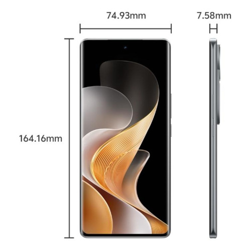 vivo S19 Pro, 8 Go + 256 Go, Face ID / Identification par empreinte digitale à l'écran, 6,78 pouces Android 14 Dimensity 9200+ Octa Core, OTG, NFC, Réseau : 5G (Gris) SV834H1159-011