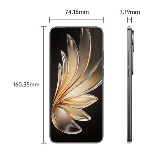 vivo S20, 12 Go + 512 Go, Face ID / Identification par empreinte digitale à l'écran, 6,67 pouces Android 15 Snapdragon 7 Gen 3 Octa Core, OTG, NFC, Réseau : 5G (Noir) SV841B887-019