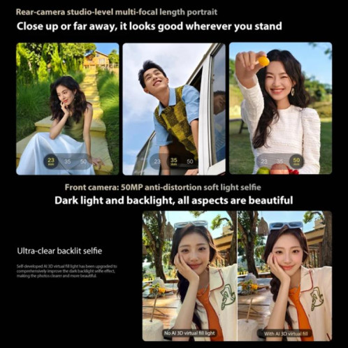 vivo S20, 12 Go + 512 Go, Face ID / Identification par empreinte digitale à l'écran, 6,67 pouces Android 15 Snapdragon 7 Gen 3 Octa Core, OTG, NFC, Réseau : 5G (Or) SV841J893-019