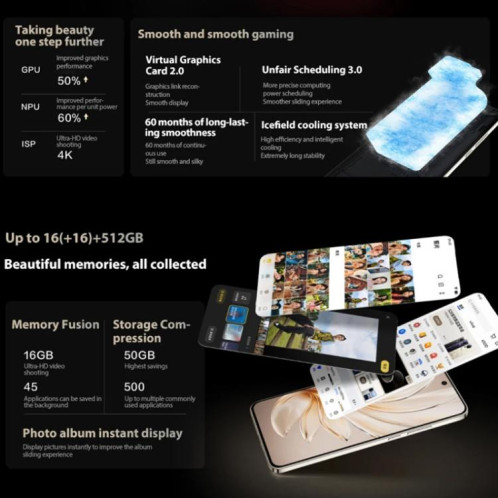 vivo S20, 12 Go + 512 Go, Face ID / Identification par empreinte digitale à l'écran, 6,67 pouces Android 15 Snapdragon 7 Gen 3 Octa Core, OTG, NFC, Réseau : 5G (Or) SV841J893-019