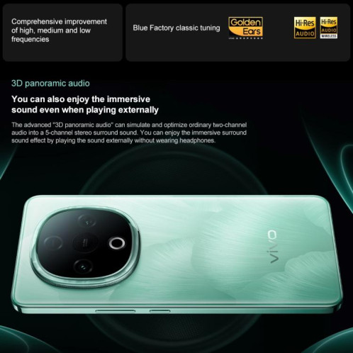 vivo Y300, 8 Go + 256 Go, Face ID / Identification par empreinte digitale à l'écran, 6,77 pouces Android 15 OriginOS 5 Dimensity 6300 Octa Core, OTG, Réseau : 5G (Cyan) SV47QC888-010