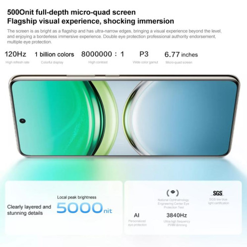 vivo Y300 Pro, 12 Go + 256 Go, Face ID / Identification par empreinte digitale à l'écran, 6,77 pouces Android 14 OriginOS 4 Snapdragon 6 Gen 1 Octa Core, OTG, Réseau : 5G (couleur titane) SV52TC1127-012