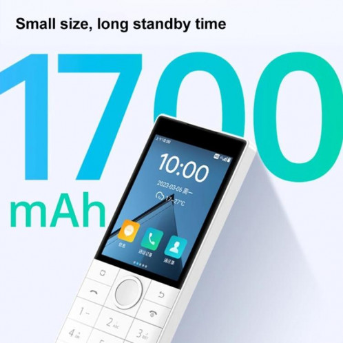 Téléphone pour personnes âgées, QIN F22 Global, 2 Go + 16 Go, 2,8 pouces, Android 11.0 MTK6739 Quad Core, réseau : 4G, prise en charge de Google Play (blanc) SH856W1349-06