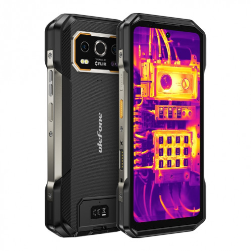  Téléphone robuste Ulefone Armor 27T Pro, imagerie thermique, 12 Go + 256 Go, vision nocturne, 10600 mAh, 6,78 pouces Android 14 MediaTek Dimensity 6300 Octa Core, réseau : 5G, NFC (noir) SH548B1182-018