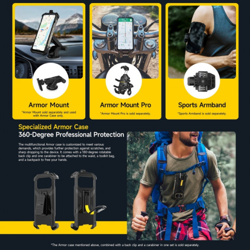  Téléphone robuste Ulefone Armor 27T Pro, imagerie thermique, 12 Go + 256 Go, vision nocturne, 10600 mAh, 6,78 pouces Android 14 MediaTek Dimensity 6300 Octa Core, réseau : 5G, NFC (noir) SH548B1182-018