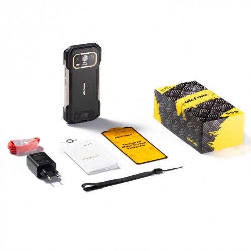  Téléphone robuste Ulefone Armor 27T Pro, imagerie thermique, 12 Go + 256 Go, vision nocturne, 10600 mAh, 6,78 pouces Android 14 MediaTek Dimensity 6300 Octa Core, réseau : 5G, NFC (noir) SH548B1182-018