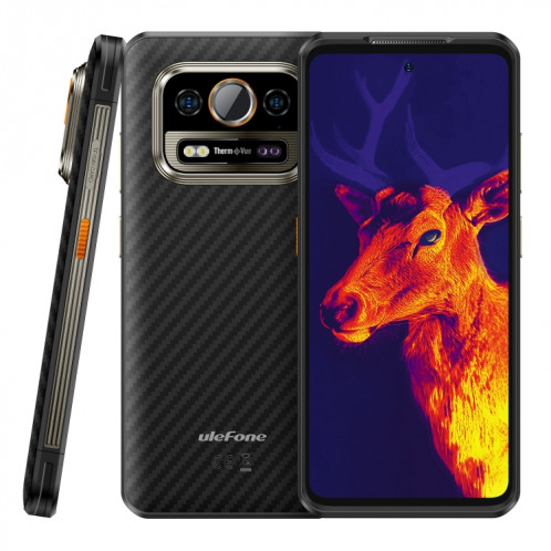  Téléphone robuste Ulefone Armor 25T, 6 Go + 256 Go, imagerie thermique, 6,78 pouces Android 14 MediaTek Helio G99 Octa Core, réseau : 4G, NFC, OTG (noir) SU584B592-013