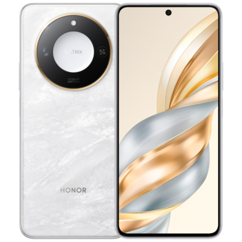 Honor X60, 8 Go + 256 Go, lecteur d'empreintes digitales latéral, 6,8 pouces MagicOS 8.0 Dimensity 7025-Ultra Octa Core, réseau : 5G, OTG, prise en charge de Google Play (blanc) SH811W1561-08