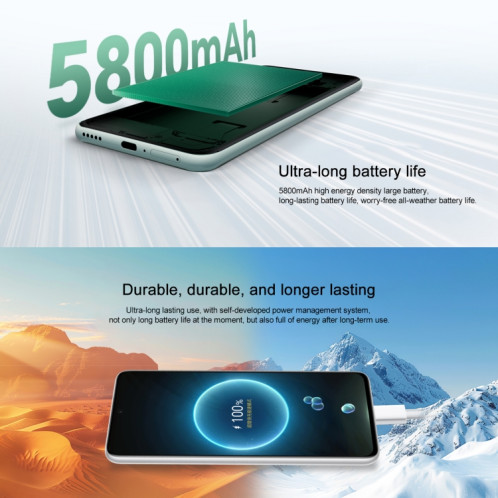 Honor X60, 8 Go + 256 Go, lecteur d'empreintes digitales latéral, 6,8 pouces MagicOS 8.0 Dimensity 7025-Ultra Octa Core, réseau : 5G, OTG, prise en charge de Google Play (blanc) SH811W1561-08