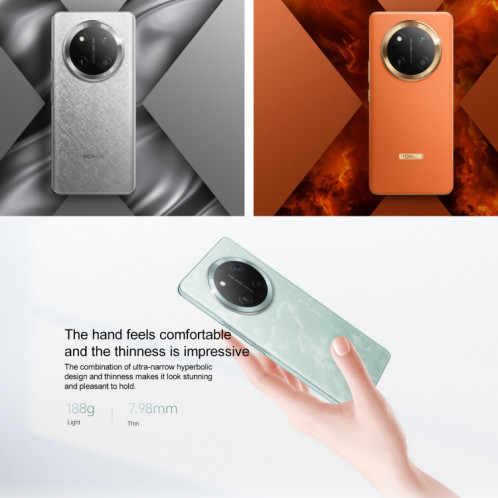 Honor X60 Pro, 8 Go + 128 Go, écran avec lecteur d'empreintes digitales, 6,78 pouces MagicOS 8.0 Snapdragon 6 Gen1 Octa Core, réseau : 5G, OTG, compatible Google Play (Orange) SH814E650-012