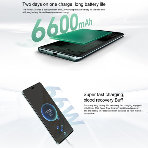 Honor X60 Pro, 8 Go + 256 Go, écran empreinte digitale, 6,78 pouces MagicOS 8.0 Snapdragon 6 Gen1 Octa Core, réseau : 5G, OTG, prise en charge de Google Play (cyan) SH15QC687-012